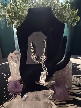 💎 Brighton Silver Crystal Heart Charm Bracelet - Silver